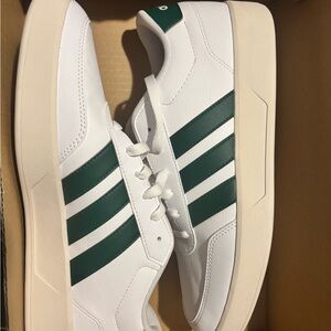 Adidas Men's Breaknet 3.0 White and Dark Green Sneakers